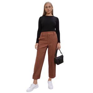 Nine West Brown Plaid Crop Pants Size 8